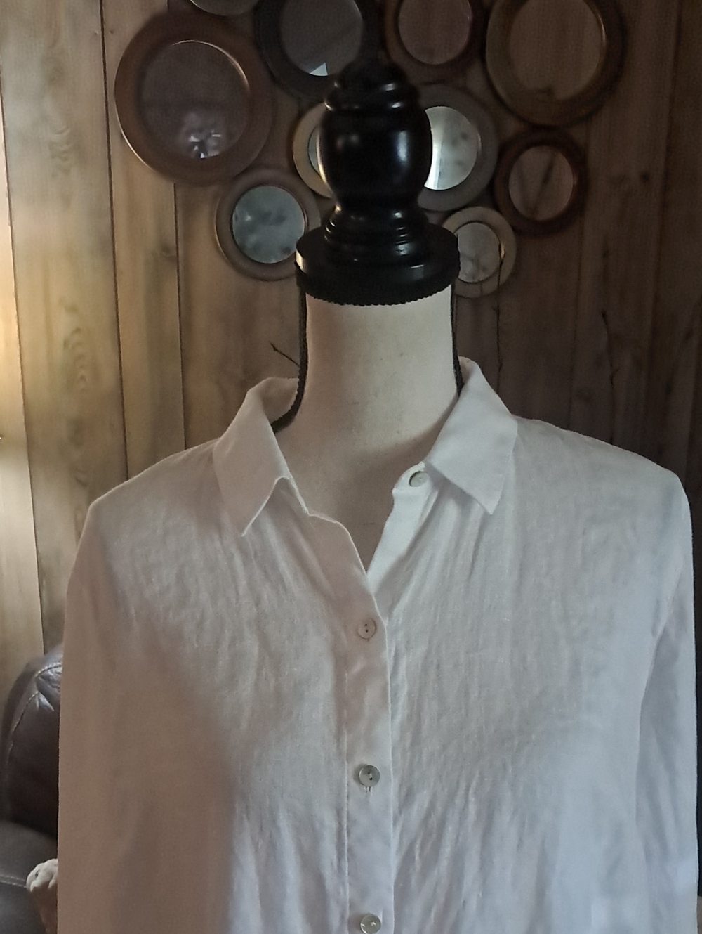 J Jill Love Linen Classic White Linen Button Front Shirt Preppy Resortwear Vacay - Picture 3 of 10